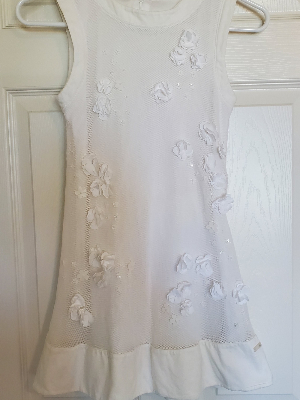 Mayoral Girls White Floral Appliqué Dress